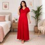 Lace Maxi Nighty Red